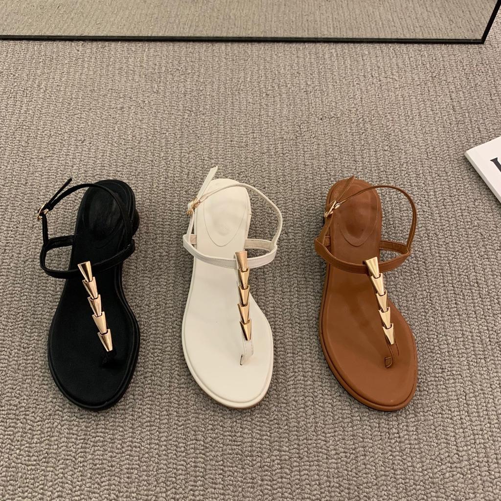 Thick Heel Pinch Foot Niche High-end Sandals Fairy Shoes 2025 New Summer Mid-heel Skirt Roman Shoes