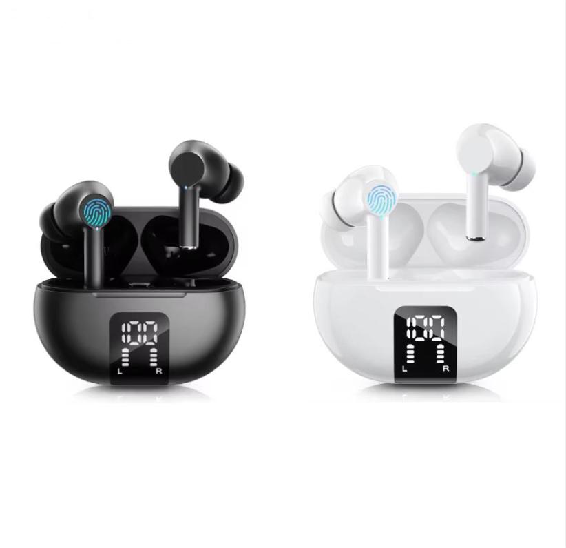 Bezdrátová sluchátka Bluetooth 5.3 Sluchátka 60H Přehrávání LED Displej napájení Špunty do uší Mikrofon Potlačení hluku Stereo zvuk Sluchátka