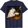 Grande Pireneo che beve birra Divertente design meme cane Maglietta Unisex