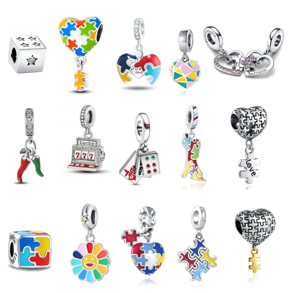 New Copper Charm Saw Puzzle Rubiks Cube Palm Do It Yourself Fine Bead Compatible With Authentic Pendant Charm Bead Charms Bracelets Ideal For Women