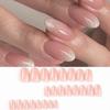 24 Pcs Simple Pink Press On Nails With Silver Glitter Powder Decor Removable Fake Nail Tips Set