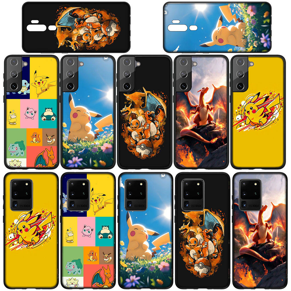 Husă pentru iPhone 16 15 Xiaomi Redmi Note 14 13 12 11 Pro Max X 8 9 16e Samsung Galaxy S25 S24 S23 Moto OPPO Huawei Husă de telefon drăguță cu Pikachu Charmander