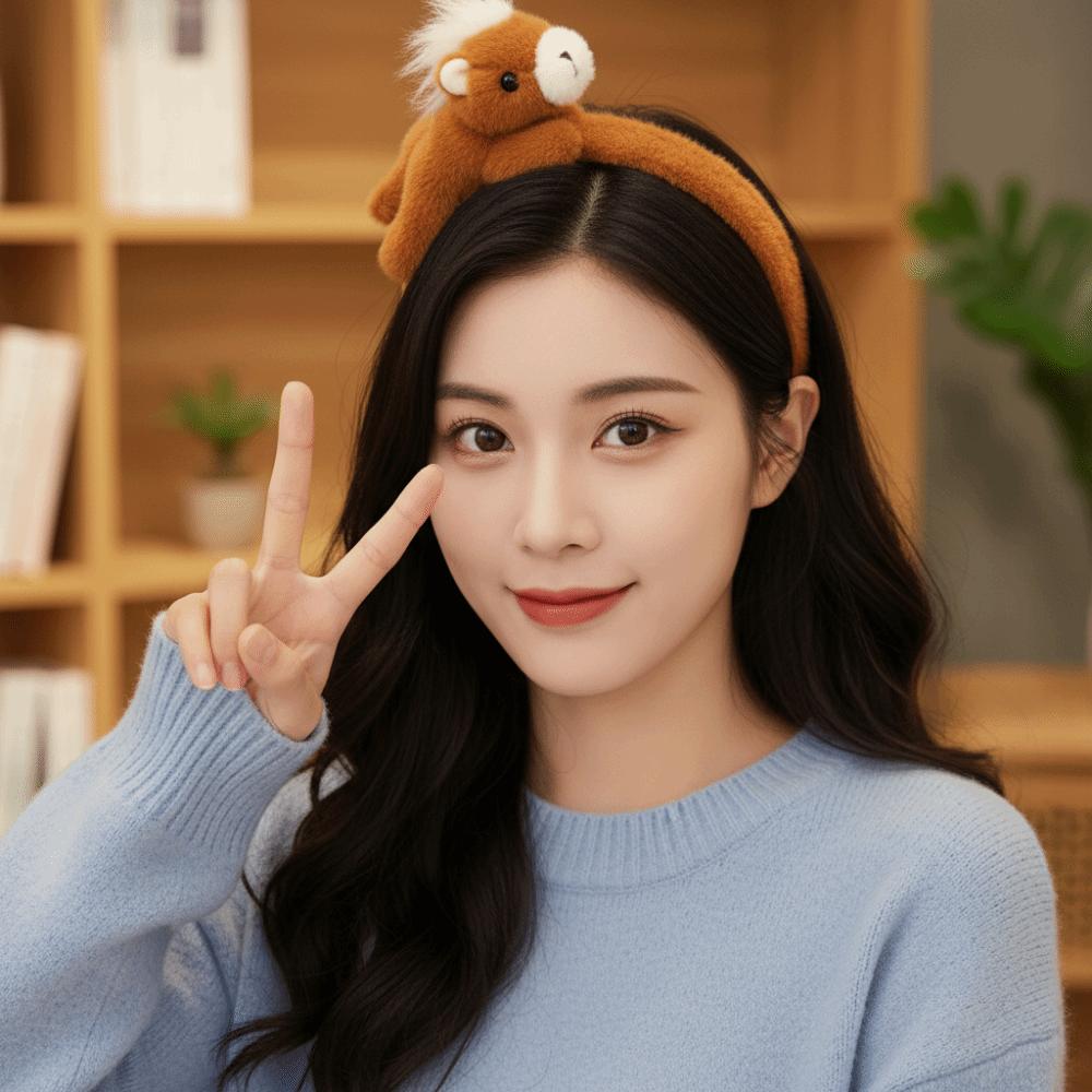 Pony Horse Hair Hoop Mascot New Year Headpiece 2026 New Year Headband  Masquerade Party