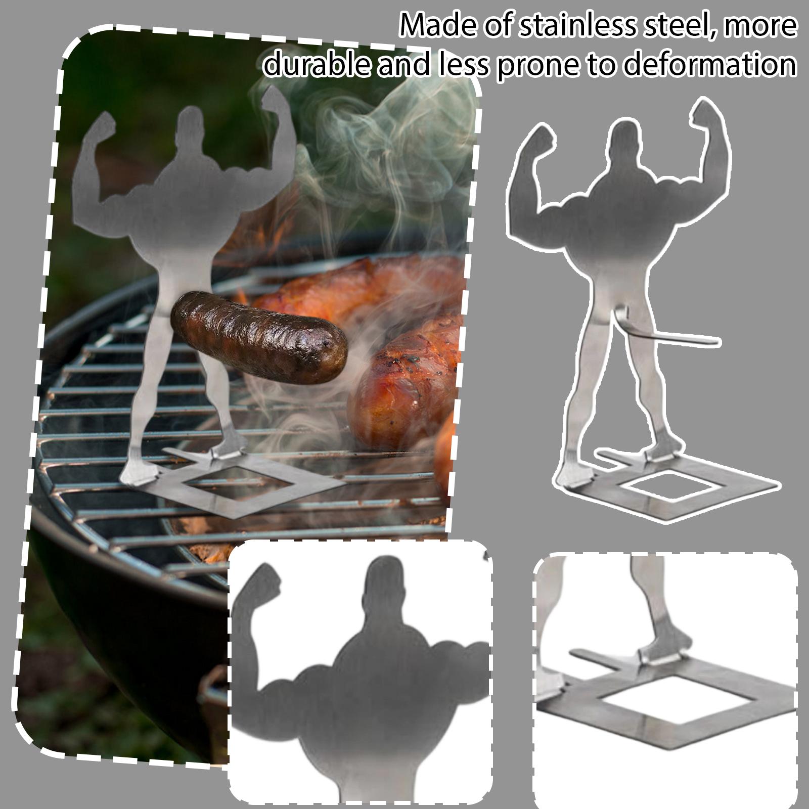 

Кумедний кемпінговий гриль-стійка з нержавіючої сталі, стійка для хот-догів М язисті чоловіки One Size