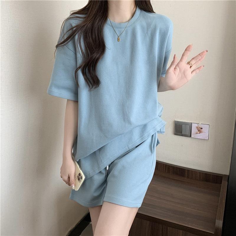 Women's Piqué Cotton Embroidered Sports Suit: Summer Lightweight, Fashionable, Loose-Fit Two-Piece In Large Sizes, Southeast Asia Style