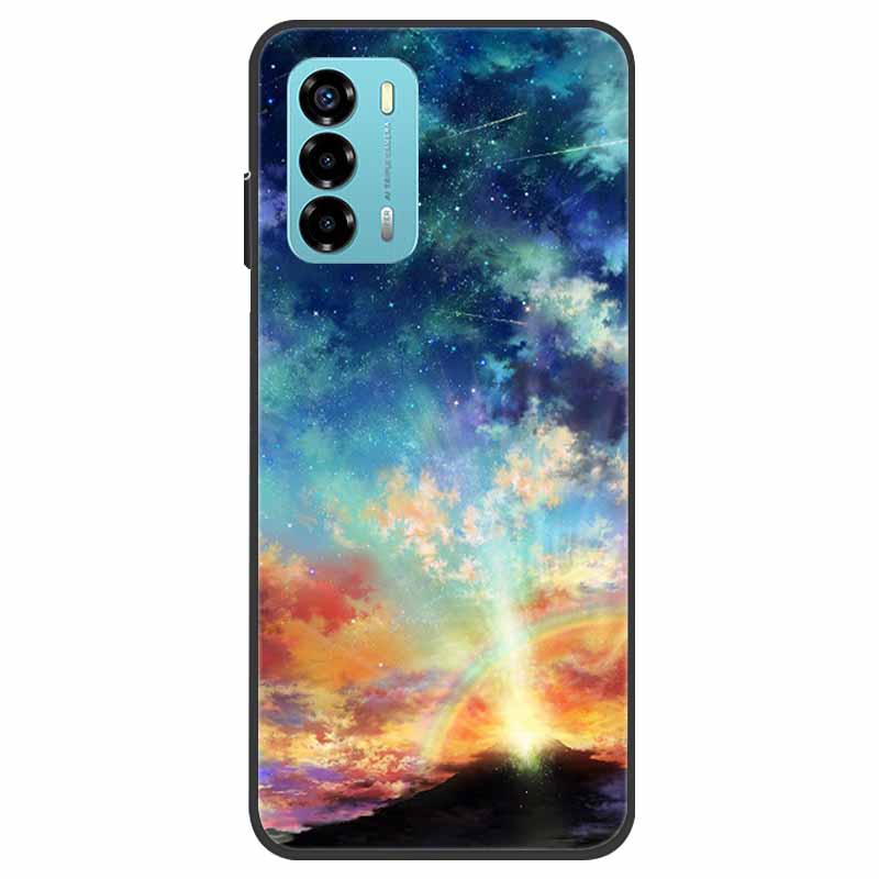 Custodia per ZTE Blade V40 Vita Fiore Marmo Nero Paraurti Morbido TPU Silicone Cover per ZTE V 40 Vita / Blade V40 Vita Custodie per Telefono