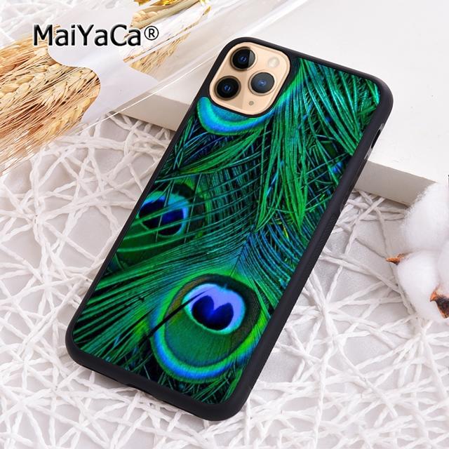 MaiYaCa Turquoise Stone Flora Peacock Feather Phone Case For iPhone 17 Air 16 pro max 15 14 plus 12 13 Cover coque