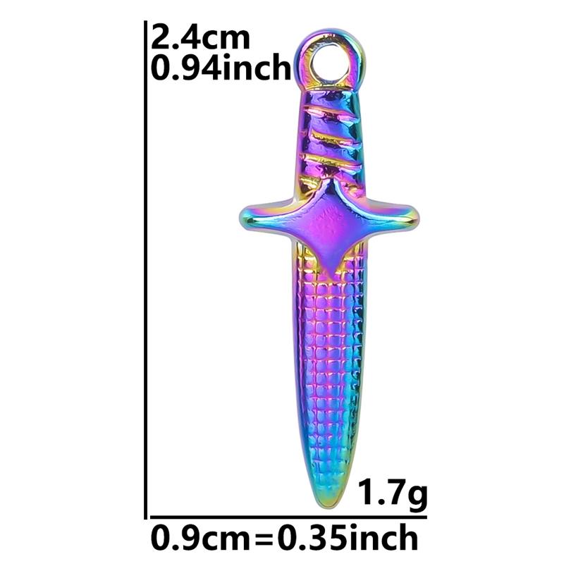 6pcs Mixed Stainless Steel Sword Charms For Jewelry Making/Materials To Make Bracelets Earrings Pendant Charm DIY Keychain Bulk