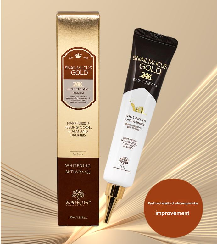 1+1+1 Eshumi Eye Cream Set (Black Snail, Snail Gold 24K, Marine Collagen) - Anti-Wrinkle & Whitening Care