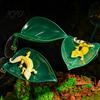 Terrarium Habitat Decor 1/2Pcs Reptile Basking Platform with Suction Cup, Gecko Lizard Turtle Artificial Leaf Tree Frog Resting Platform, Tank