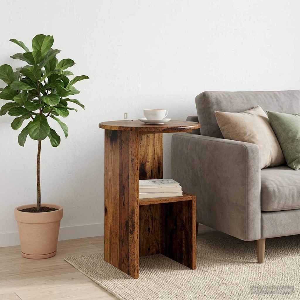 Side Table Made of Reclaimed Wood Ø 39.5 x 55 cm Engineered Wood