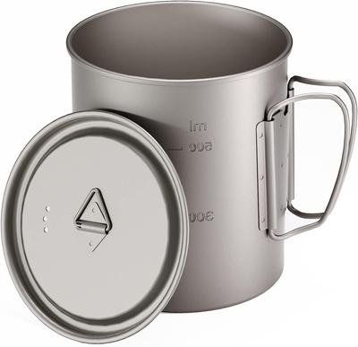 Titanium Camping Titanium Mug with Lid 750ml Mug,