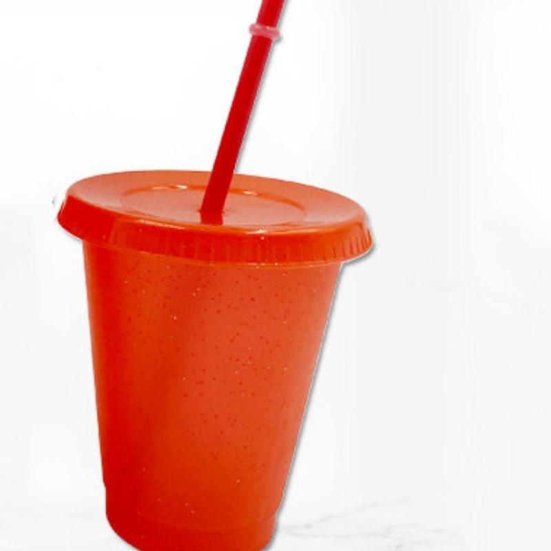 1pcs Summer Creative Water Cup Sequin Glitter Straw Cup Plastic Multi-specification Straw Design Comfortable Straw Cup