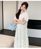 2026 Summer Korean Style Maternity Cotton & Chiffon Two-Piece T-shirt Dress