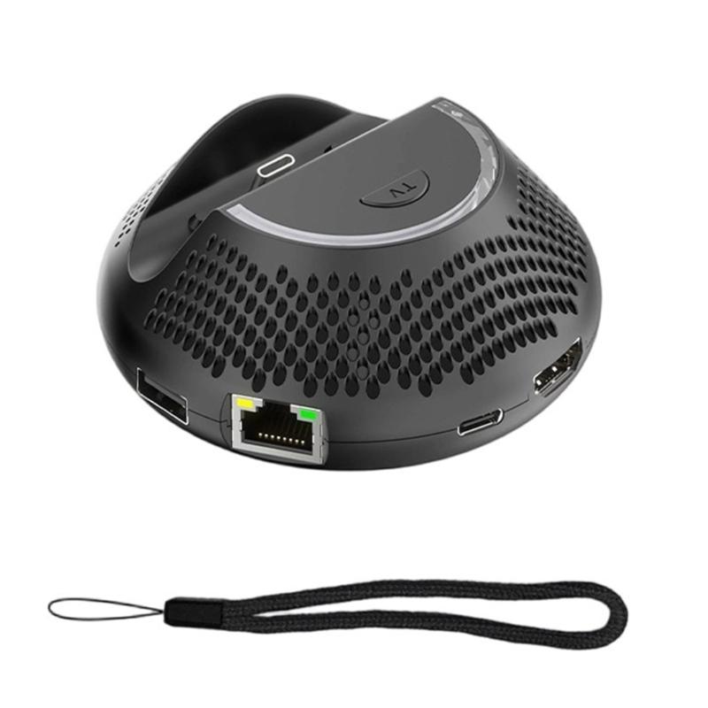 Portable Docking Base Advanced Heat Dissipation Gigabit LED Effect 4K HDTV Port USB Port Gaming Accessory for NS2