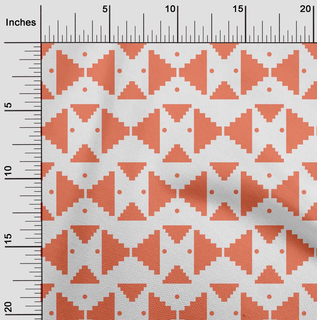 oneOone Tkanina Georgette Wiskoza Ciemna Brzoskwinia Wzory Geometryczne Craft Projekty Szyciowe Druki Tkanin Na Metry 42 Cal