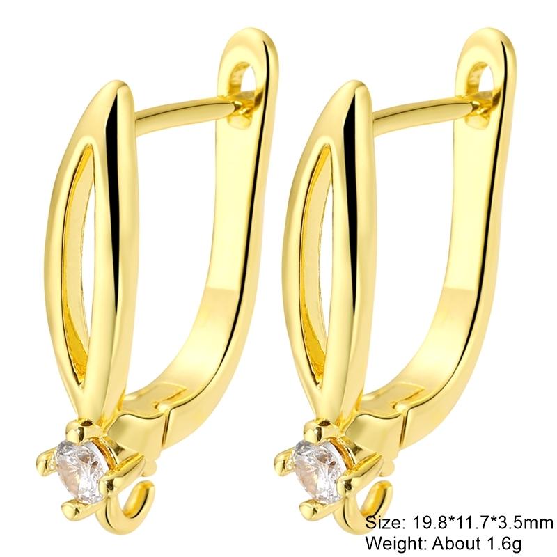 Juya Women Earrings Accessories 4 8Pcs/Lot Gold Silver Plated Shvenzy Ear Wire Fixture Fastener Bale DIY Earring Hooks Clasp
