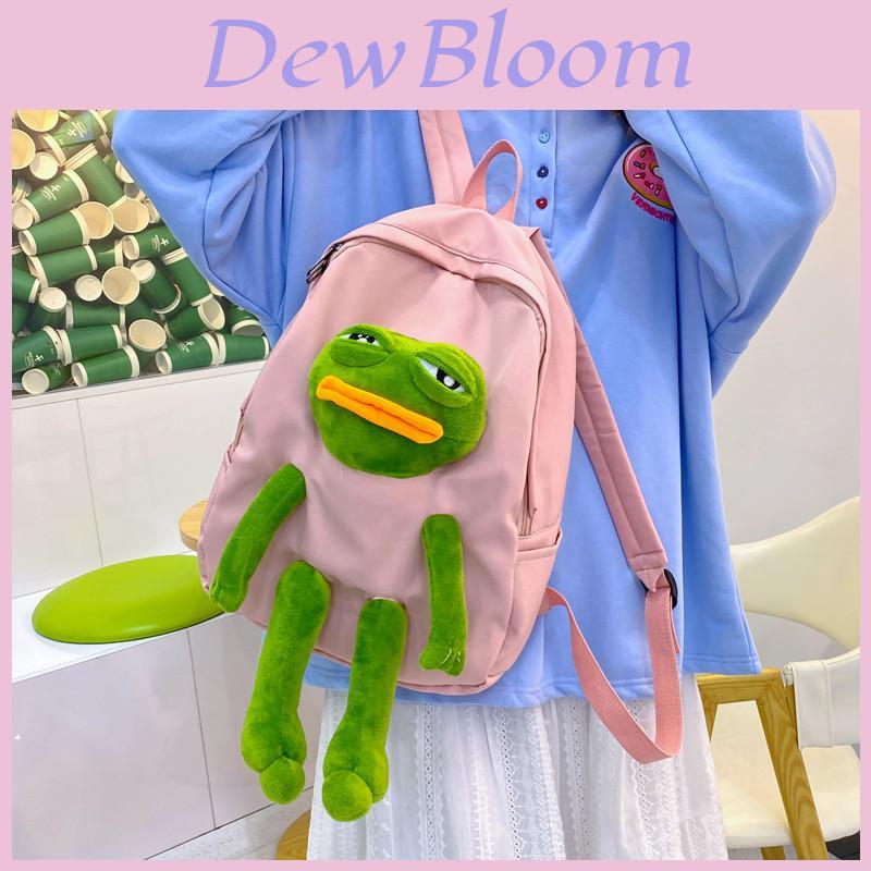 Cartoon-Frosch-Rucksack für Kinder und Jugendliche, Oxford-Stoff, lässige Schultasche mit Luftstrom-Komfort