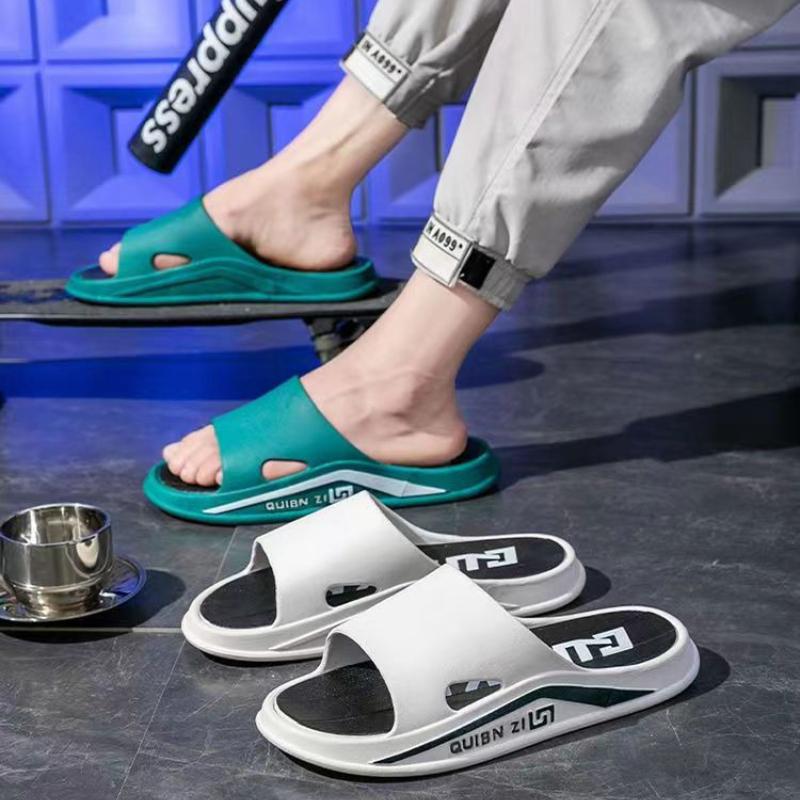Fashion Fashion Couples Slippers 2025 Summer New Men's Slippers Home Bathroom Couples Slippers Non-slip Flat Slipper Couples Flip Flops