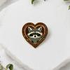 Brooch Pin, Forest Animals Heart-Shaped Brooch, Thickened Zinc Alloy Badge, Enamel Paint Tree Hole Secure Pin for Coat Hat Backpack Gift