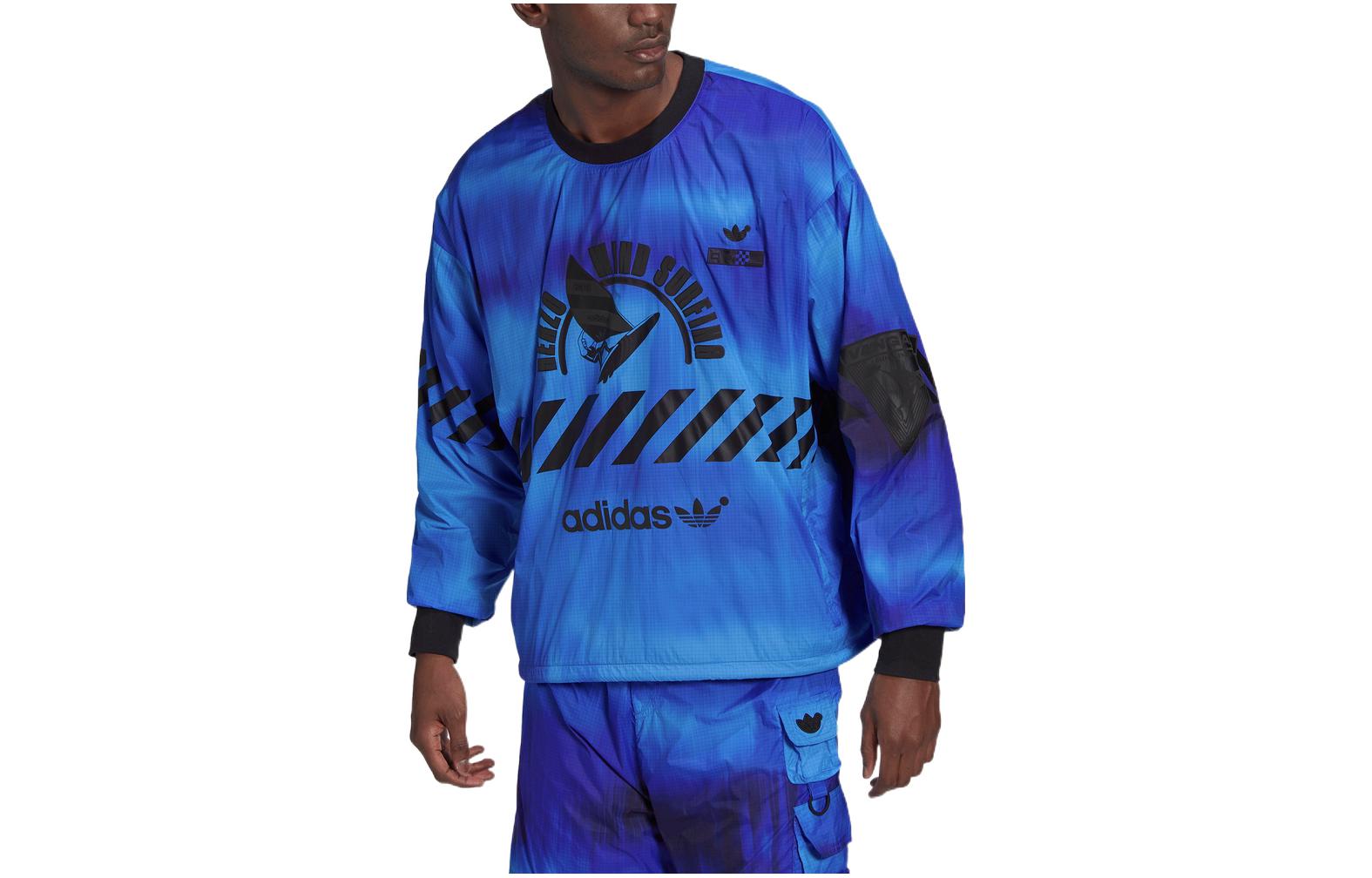 Adidas Originals Sweatshirts Men s Blue Crew Neck Moderate Regular HD4808 M