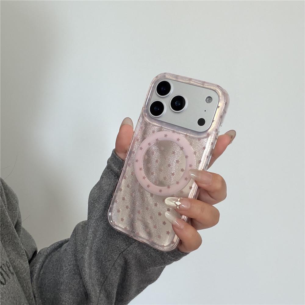 

Apple iPhone 15 Magnetic Full Screen Case - Star Design, 17Pro, 16 & 14Pro Compatible, Female Protective Cover 13