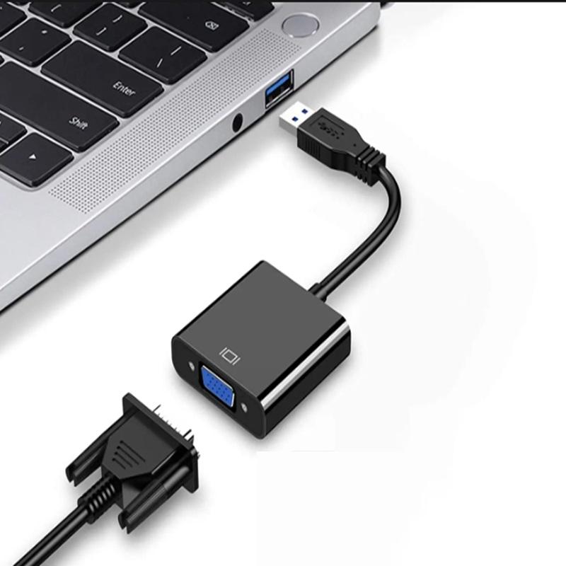USB 3.0 auf 15-Pin VGA Buchse Video-Display-Adapter 1080P Multi-Display-Konverter Videokabel für Projektor Laptop Monitor PC TV