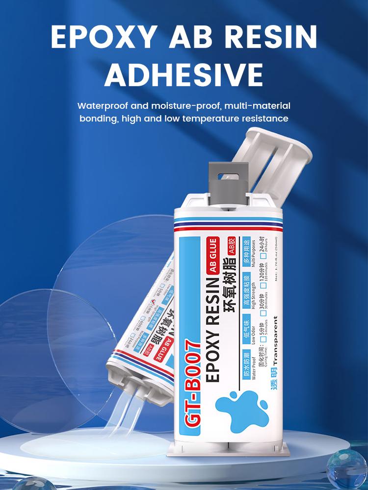 Transparent Epoxy Resin AB Glue 50ML for Wood Metal Ceramic Plastic Repair Fast Curing Strong Adhesive Sealant Home Improvement