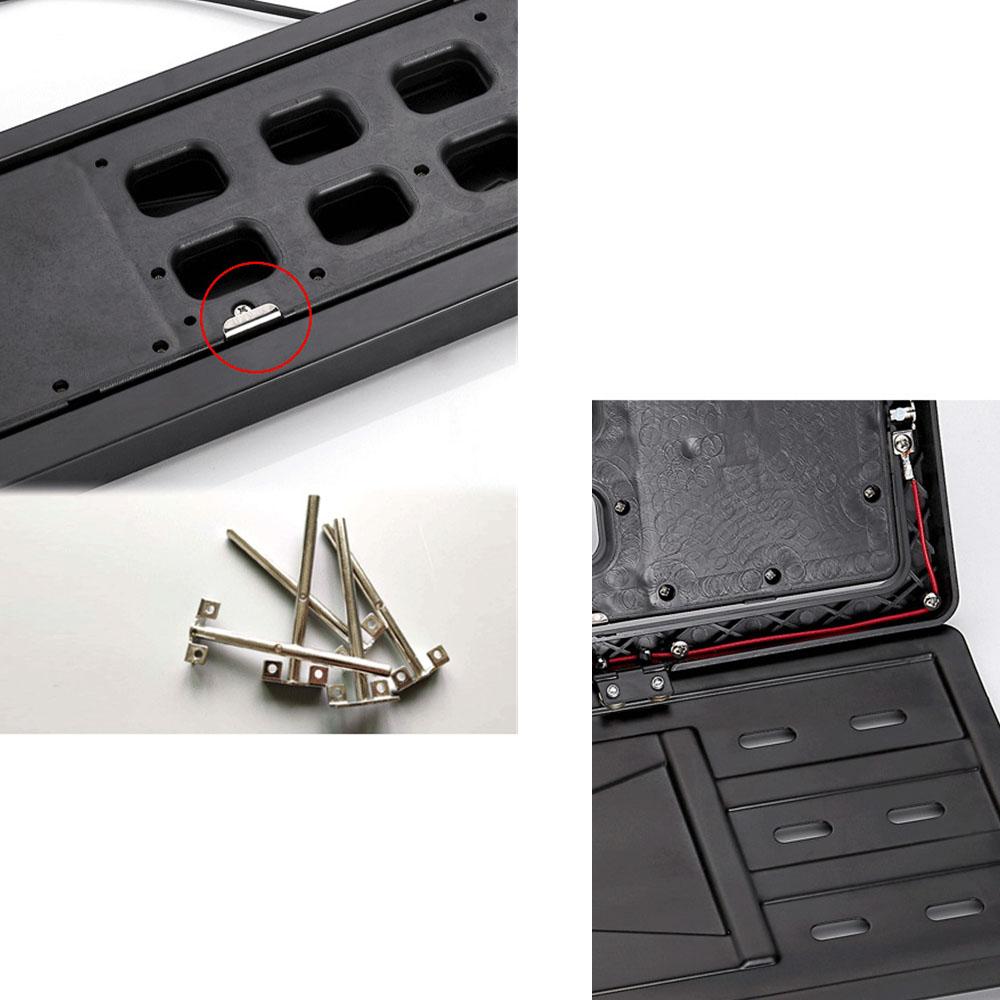 2Pcs Upgrade EU Remote Control Flip Flipable Retractable License Plate Frame,Car Number Swap Shift Turn Blinds License Plate