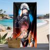 Asciugamano da Spiaggia Asciugatura Rapida Stampato Jujutsu Kaisen Asciugamano da Bagno Super Assorbente Morbido Leggero per Piscina Viaggi Estivi