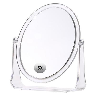 Specchio ingranditore 5x bifacciale 360° Rotante da tavolo Specchio per trucco Tavolino da toeletta