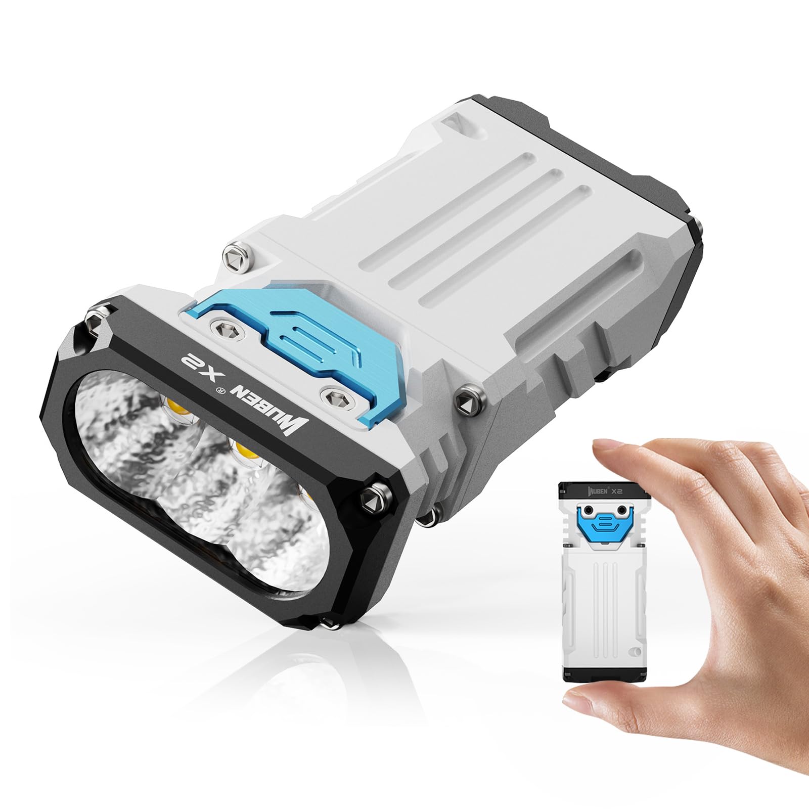 

WUBEN X2 Мощный 1800 люмен Перезаряжаемый Компактный Фонарик с 6 режимами яркости IP68 Портативный Тактический Свет для Улицы Аварийный Ночной Свет и белый