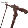 Bite Wolf Bruin Houten Mode Wandelstok Decoratieve Vampier Cosplay Feest Houten Wandelstok Halloween Knots Staf 93cm