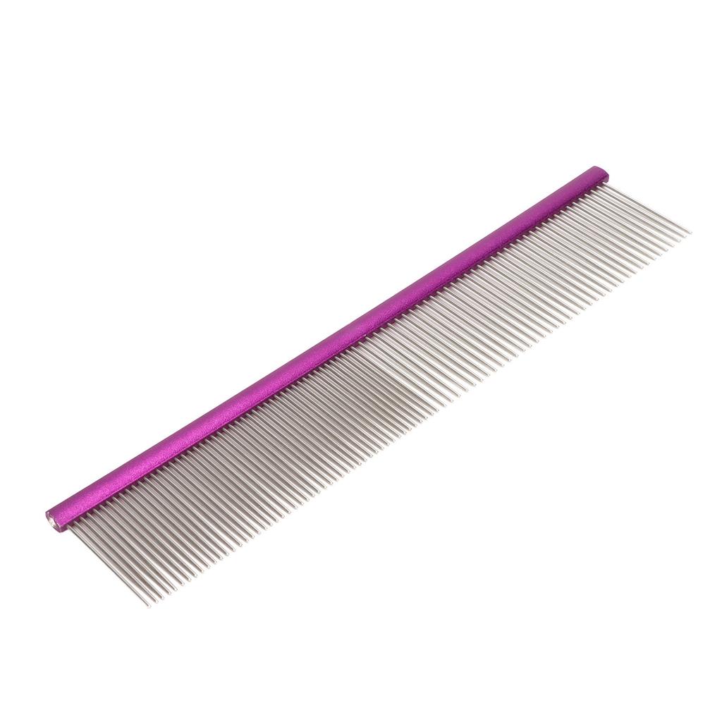 Pet Steel Comb 2 Different Densities Prevents Static Dog Grooming Comb with Rounded Ends for Long