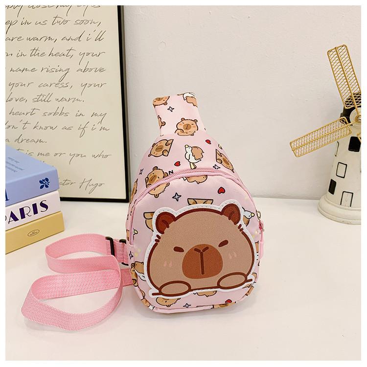 Capybara Printed Shoulder Crossbody Chest Bag Children Outdoor Wallet Leisure