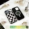 Solid color plaid Phone Case For iPhone17,16,15,14,13,12,11 Plus,Pro Magnetic For Magsafe Wireless Charging