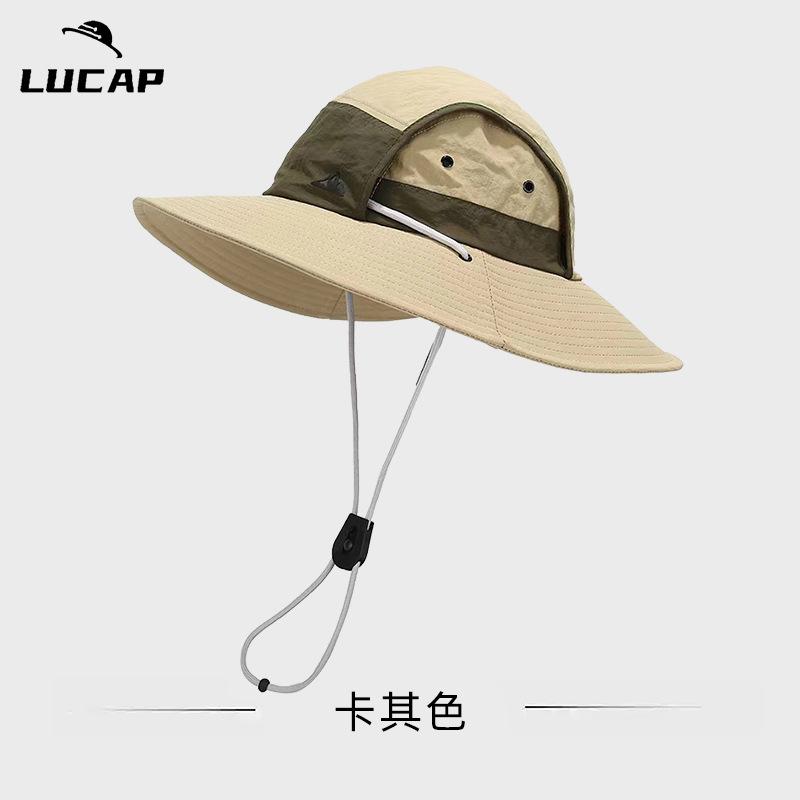 Quick-drying Eaves Color Matching Outdoor Sunscreen Mountaineering Hat Waterproof Windproof Bucket Hat Men's Outdoor Camping Sun Hat