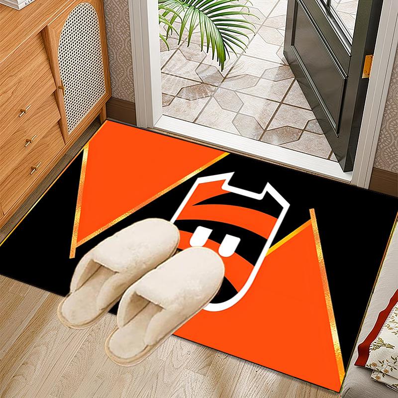 Bengals Team Logo Artwork Rug Office Carpet Non-Slip Mat, Chair Rug Floor Covering for Gaming, Bedroom, Living Room , Home Decor Christmas Gift