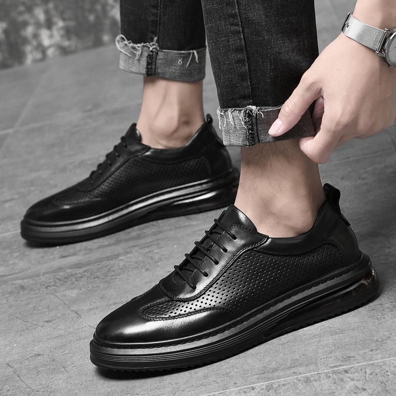 Модные мужские кроссовки из натуральной кожи для скейтбординга — фото 6