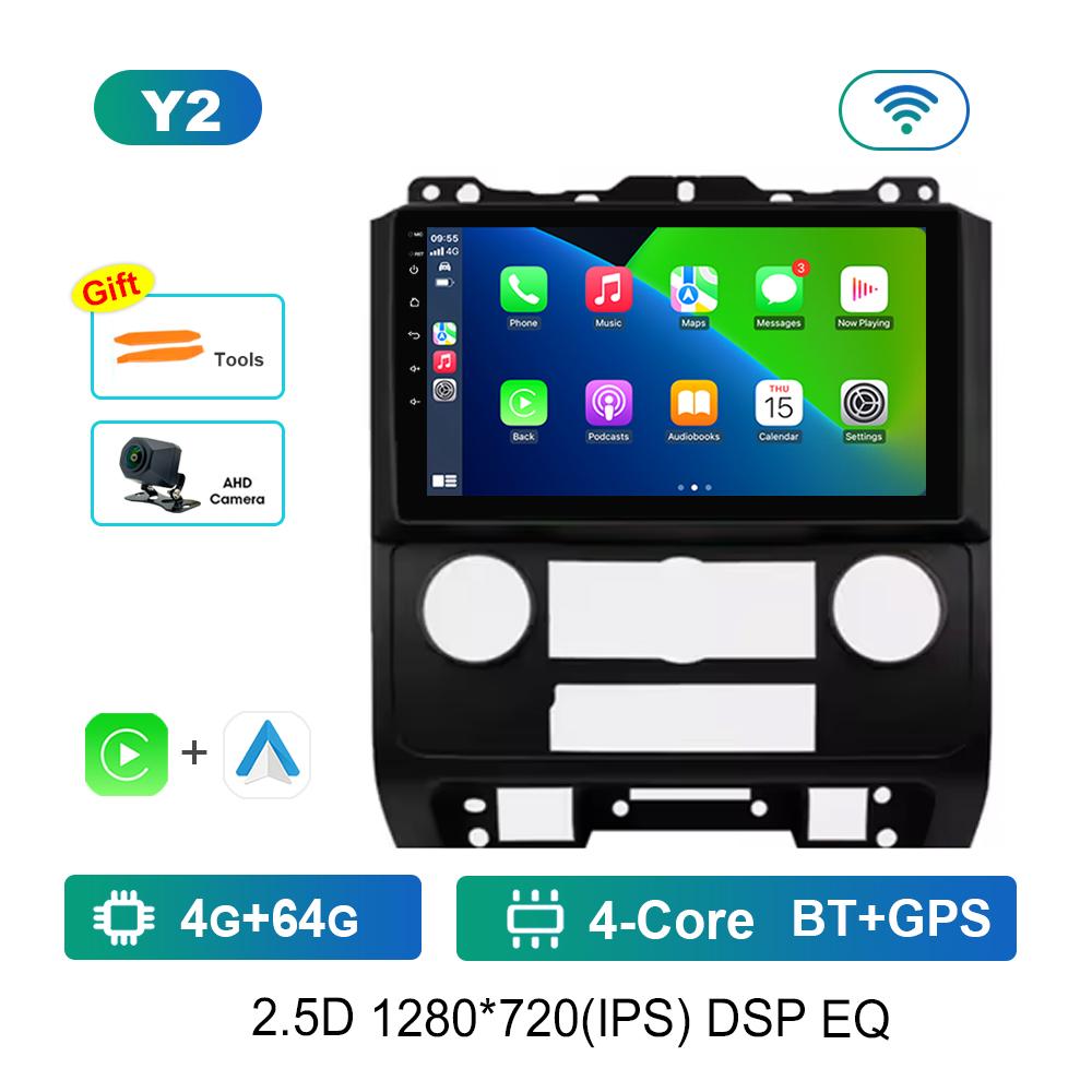 9 '' Car Video Multimedia Player DSP Stereo for Ford Escape 2007 - 2012 Carplay Android OS WiFi GPS 4G Bluetooth Split Screen