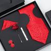 Tie Bow Tie Six-Piece Tie Men'S Dress Business Korean Edition Blue Black Red 8Cm Wedding Groom Tie
