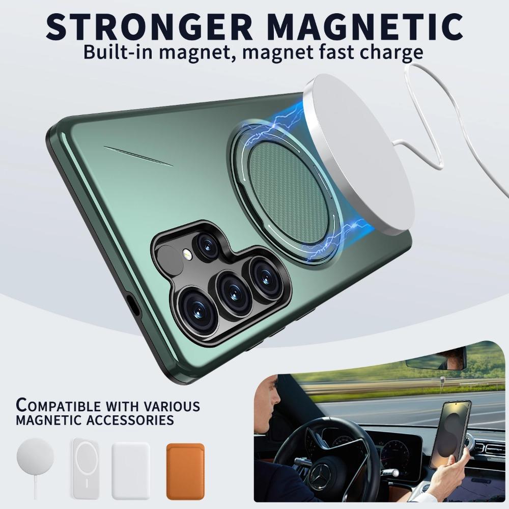Armor Magnetic Ring Stand Protection Case For Samsung Galaxy S26 S25 Edge S24 Plus S23 FE Ultra For MagSafe Shockproof Cover