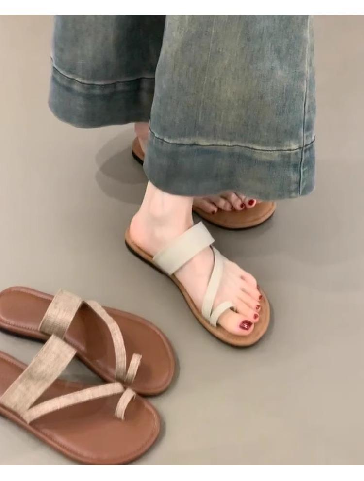 Retro Casual Platform Cover Toe Slippers Women's 2025 New Summer Seaside Vacation Casual Beach Sandals Drag