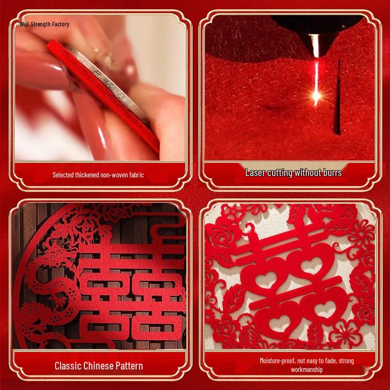 Ensemble d'autocollants Caractère Xi de mariage pour la décoration de la chambre de la nouvelle maison et de la porte d'entrée