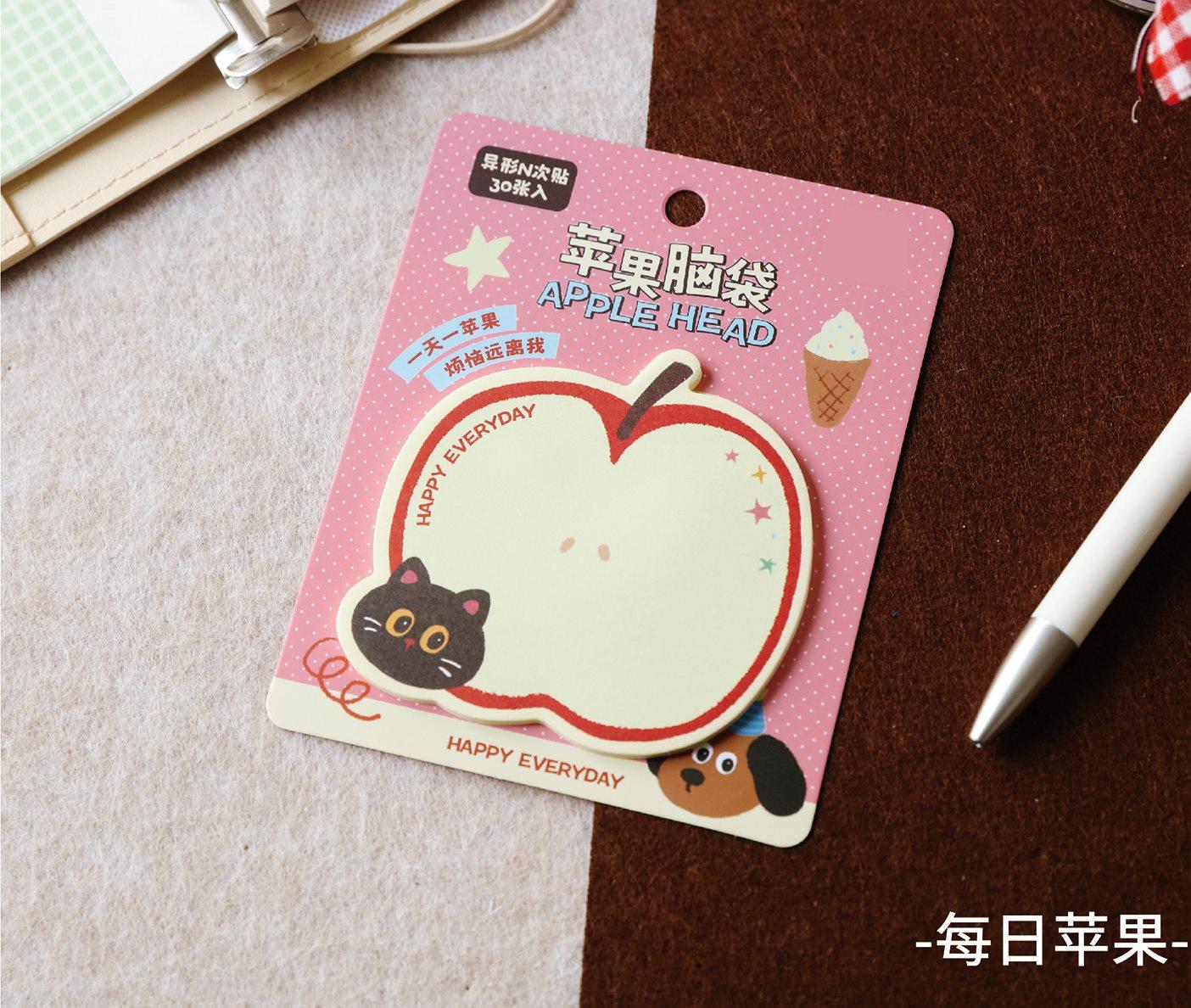 

1pack Apple Cute Alien Convenience Account Cartoon Creative Student Fruit Message Material Convenience Sticker