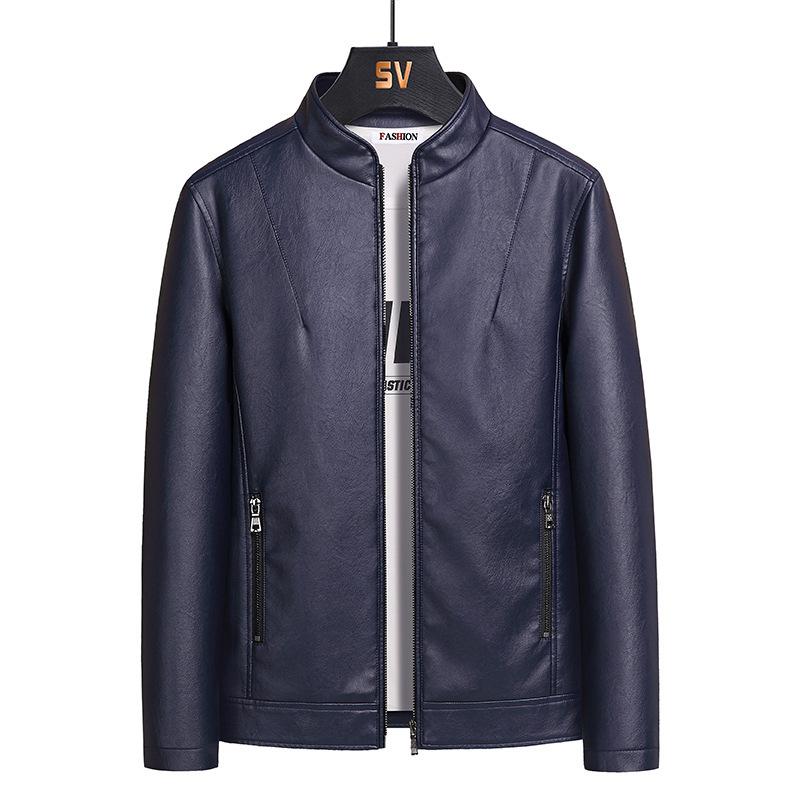 Leather jacket men's new leather jacket trend autumn and winter locomotive leather jacket men's large size
