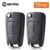 KEYYOU 10pcs Flip Remote Folding Car Key Fob Case Shell For Vauxhall Opel Astra H Corsa D Vectra C Zafira Astra Vectra Signum