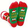 High Quality1 Pair Men's Christmas Elf & Santa Leg Warmers - Red & Green Festive Matching Hat-Like Design, - Hand Washable - Funny Novelty Party
