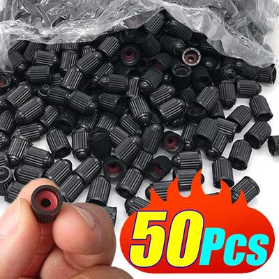 10/50Pcs Car Tire Valve Stem Caps Tubeless Tyre Rim Stem Cover Dustproof Cap Tire Valve Stem with O Rubber Ring Auto Accessoires