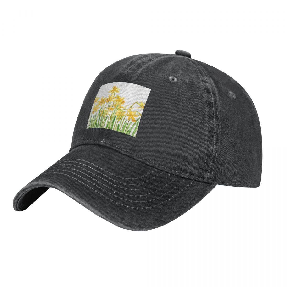 

Yellow Daffodils Field Watercolor Baseball Caps Leisure Outdoor Cap Quantity:1